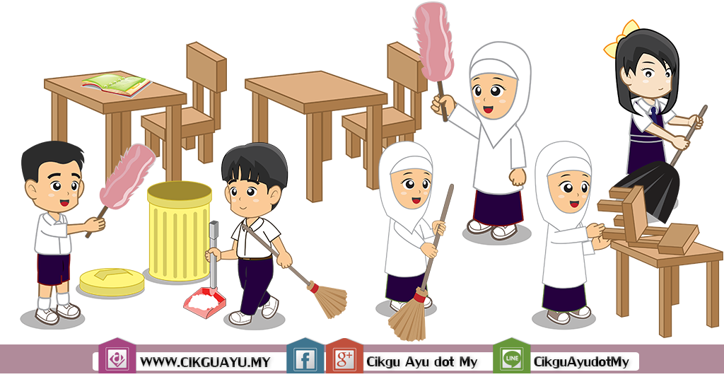 Kartun Tugasan Kebersihan dan Keceriaan Kelas | Cikgu Ayu dot My