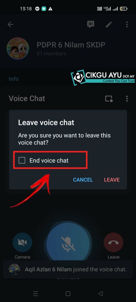 end voice chat telegram